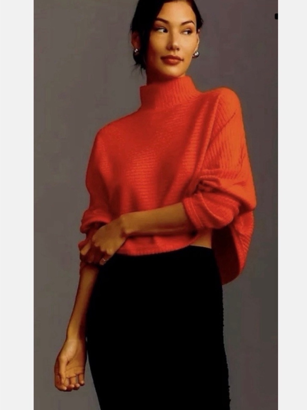 Pilcro orange Cropped Turtleneck Sweater